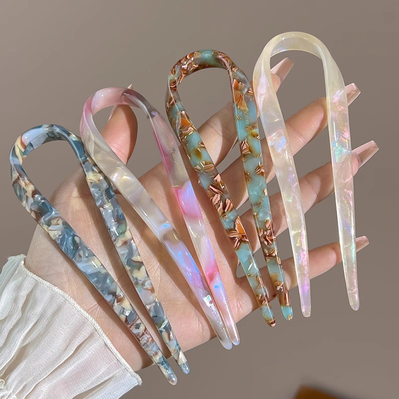U-Shaped Hair Sticks Acetate A - đánh giá và giá Hair Bundles
