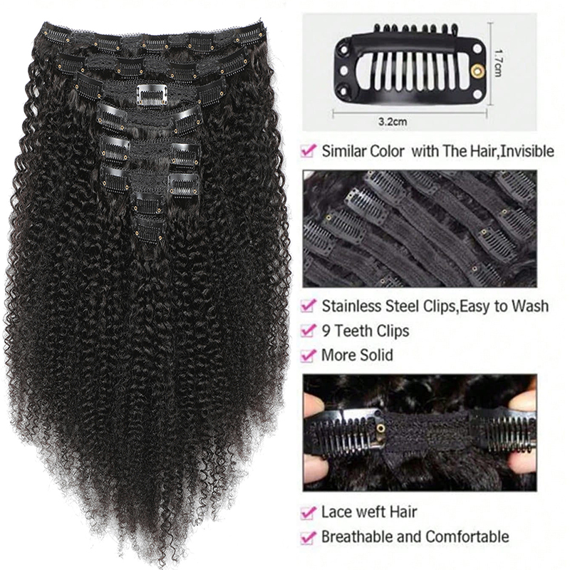 Afro Human Hair Clip In Extens - đánh giá và giá Seamless Clip In Hair Extensions Human Hair